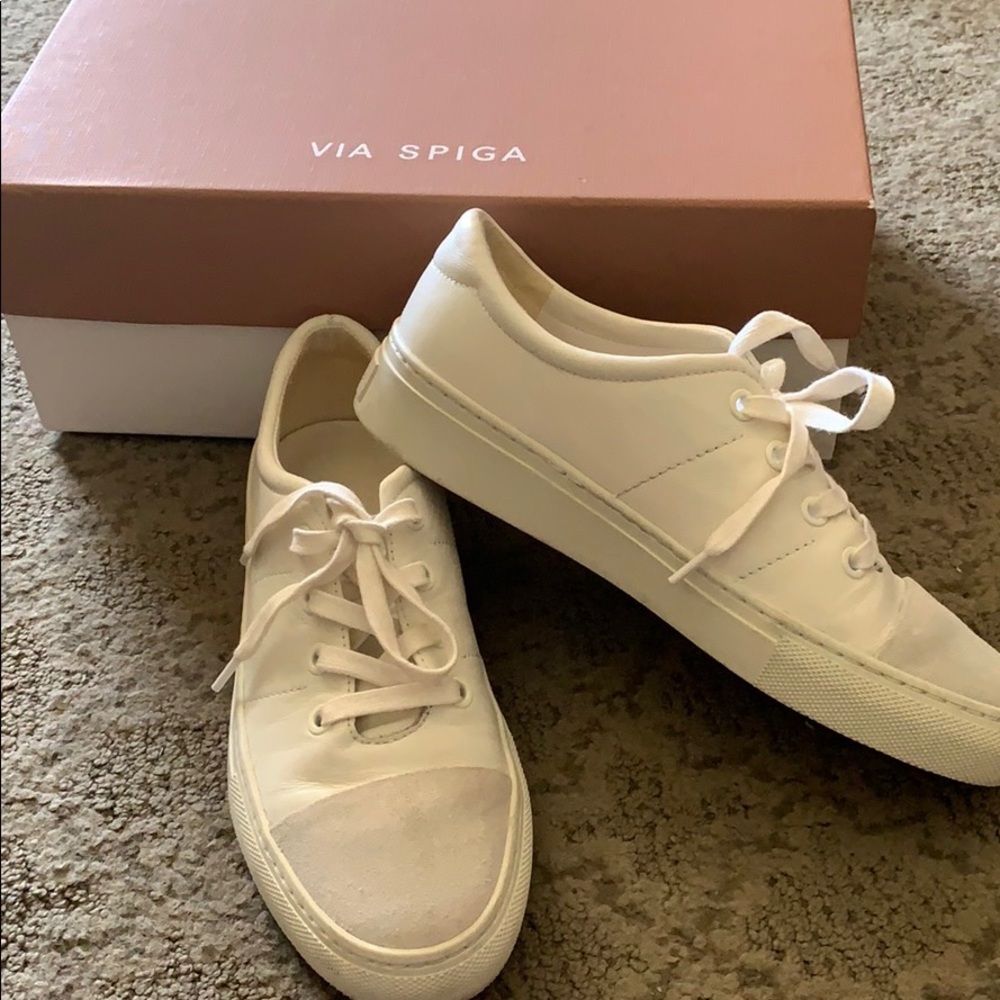 Via Spiga leather white sneakers